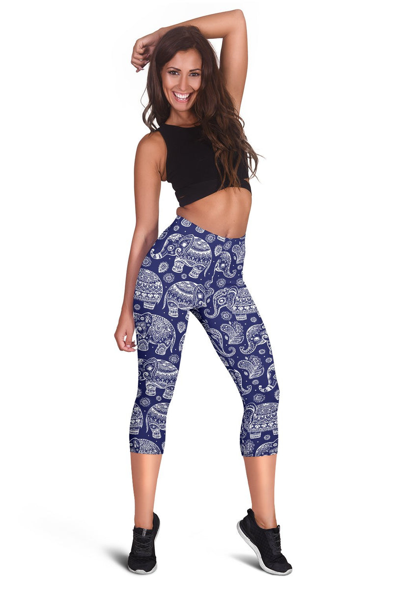 White Elephant Mandala Women Capris