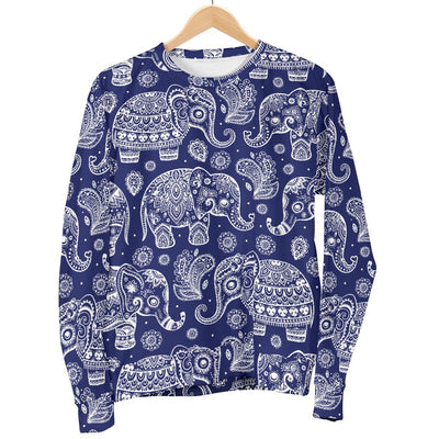 White Elephant Mandala Women Crewneck Sweatshirt