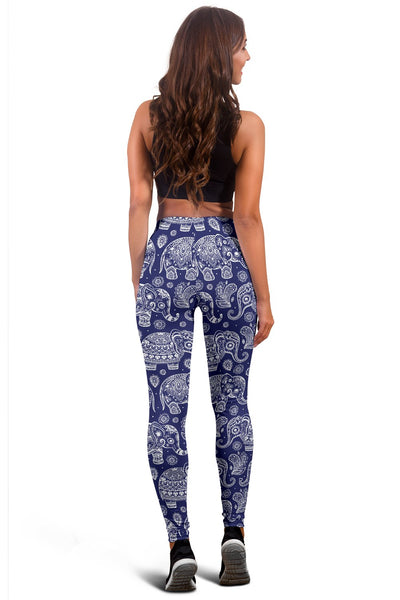 White Elephant Mandala Women Leggings