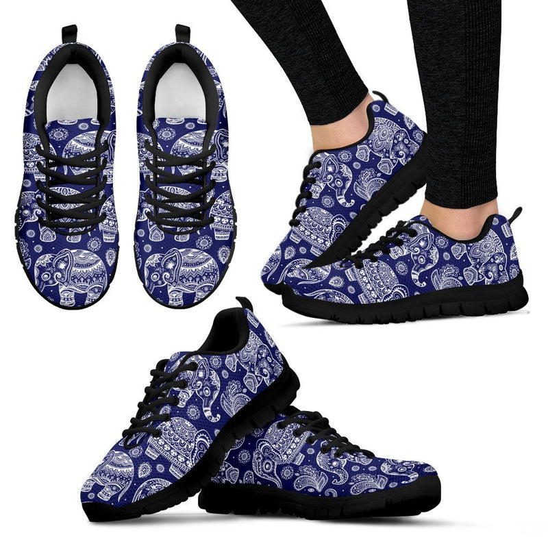 White Elephant Mandala Women Sneakers