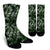 White & Green Tropical Palm Leaves Crew Socks