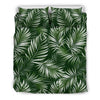 White & Green Tropical Palm Leaves Duvet Cover Bedding Set