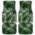 White Green Tropical Palm Leaves Front and Back Car Floor Mats