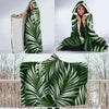 White Green Tropical Palm Leaves Hooded Blanket-JORJUNE.COM