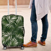 White _ Green Tropical Palm Leaves Luggage Protective Cover