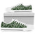 White & Green Tropical Palm Leaves Men Low Top Canvas Shoes
