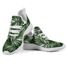 White Green Tropical Palm Leaves Mesh Knit Sneakers Shoes