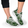 White Green Tropical Palm Leaves Mesh Knit Sneakers Shoes