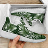 White Green Tropical Palm Leaves Mesh Knit Sneakers Shoes