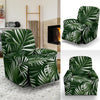 White Green Tropical Palm Leaves Recliner Slipcover-JORJUNE.COM