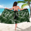 White _ Green Tropical Palm Leaves Beach Sarong Pareo Wrap