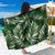 White Green Tropical Palm Leaves Sarong Pareo Wrap