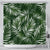 White Green Tropical Palm Leaves Shower Curtain