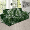 White Green Tropical Palm Leaves Sofa Slipcover-JORJUNE.COM