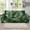 White Green Tropical Palm Leaves Sofa Slipcover-JORJUNE.COM