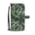 White & Green Tropical Palm Leaves Wallet Phone Case