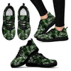 White _ Green Tropical Palm Leaves Women Sneakers