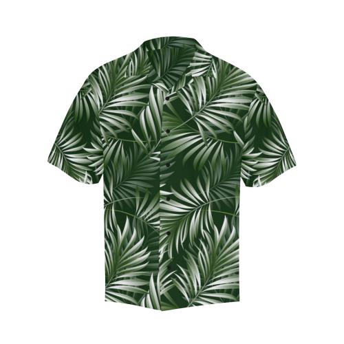 White & Green Tropical Palm Men Hawaiian Shirt