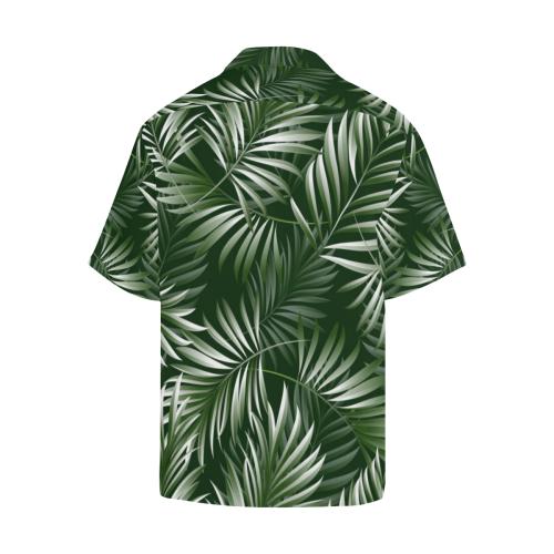 White & Green Tropical Palm Men Hawaiian Shirt