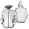 White Marble All Over Zip Up Hoodie