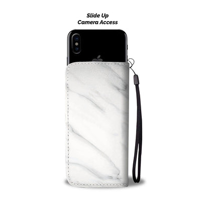 White Marble Wallet Phone Case