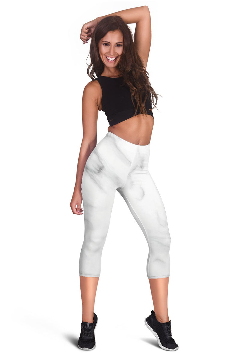 White Marble Women Capris