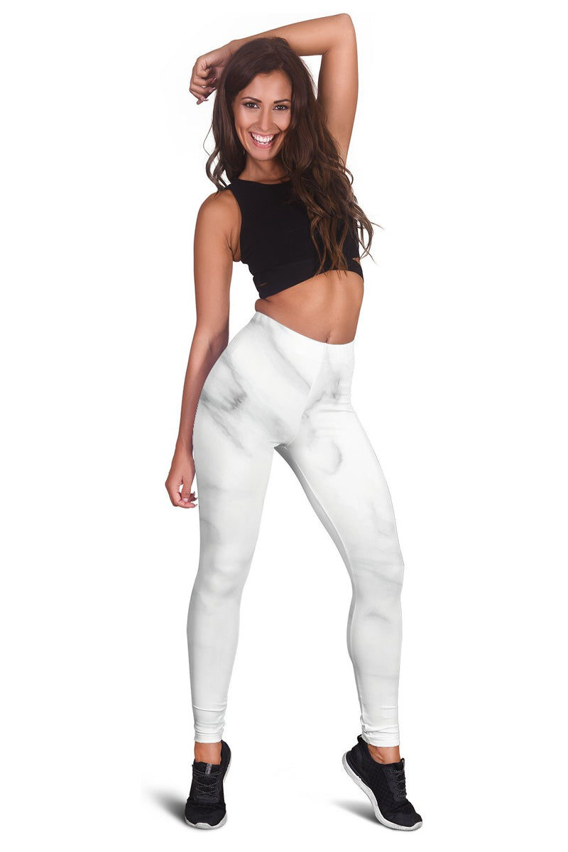 White Marble Women Leggings