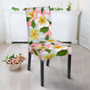 White Plumeria Pattern Print Design PM011 Dining Chair Slipcover-JORJUNE.COM