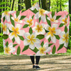 White Plumeria Pattern Print Design PM011 Hooded Blanket-JORJUNE.COM