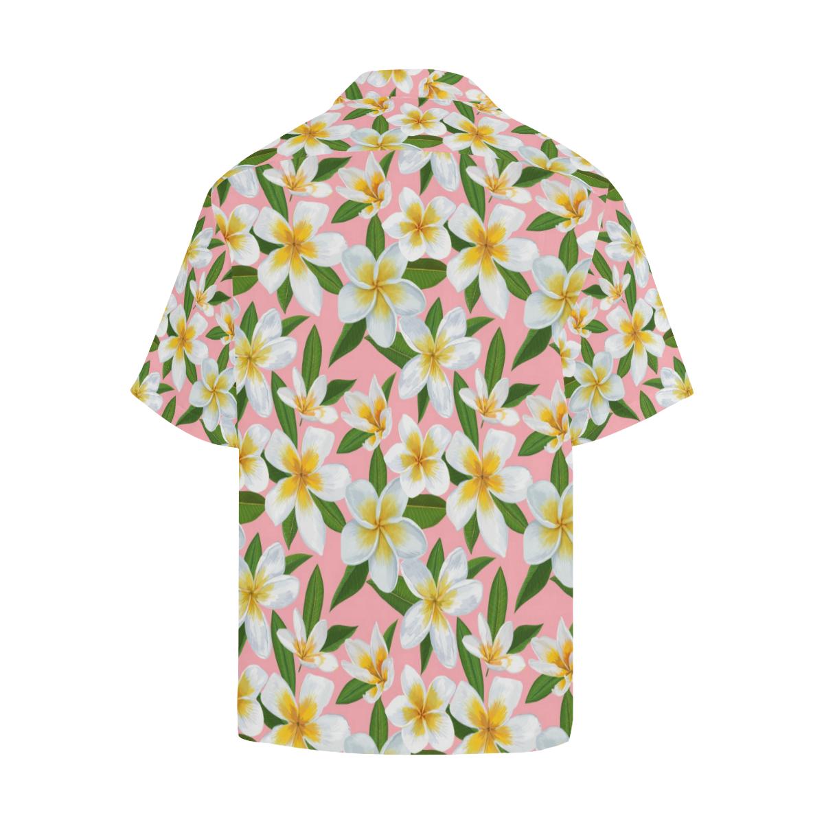 White Plumeria Pattern Print Design PM011 Men Hawaiian Shirt-JorJune