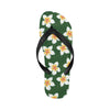 White Plumeria Pattern Print Design PM020 Flip Flops-JorJune