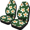 White Plumeria Pattern Print Design PM020 Universal Fit Car Seat Covers-JorJune