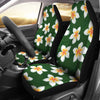 White Plumeria Pattern Print Design PM020 Universal Fit Car Seat Covers-JorJune