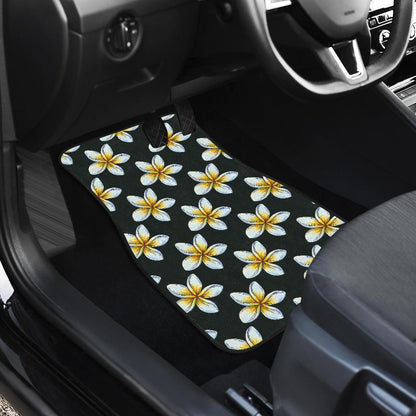 White Plumeria Pattern Print Design PM022 Car Floor Mats-JORJUNE.COM