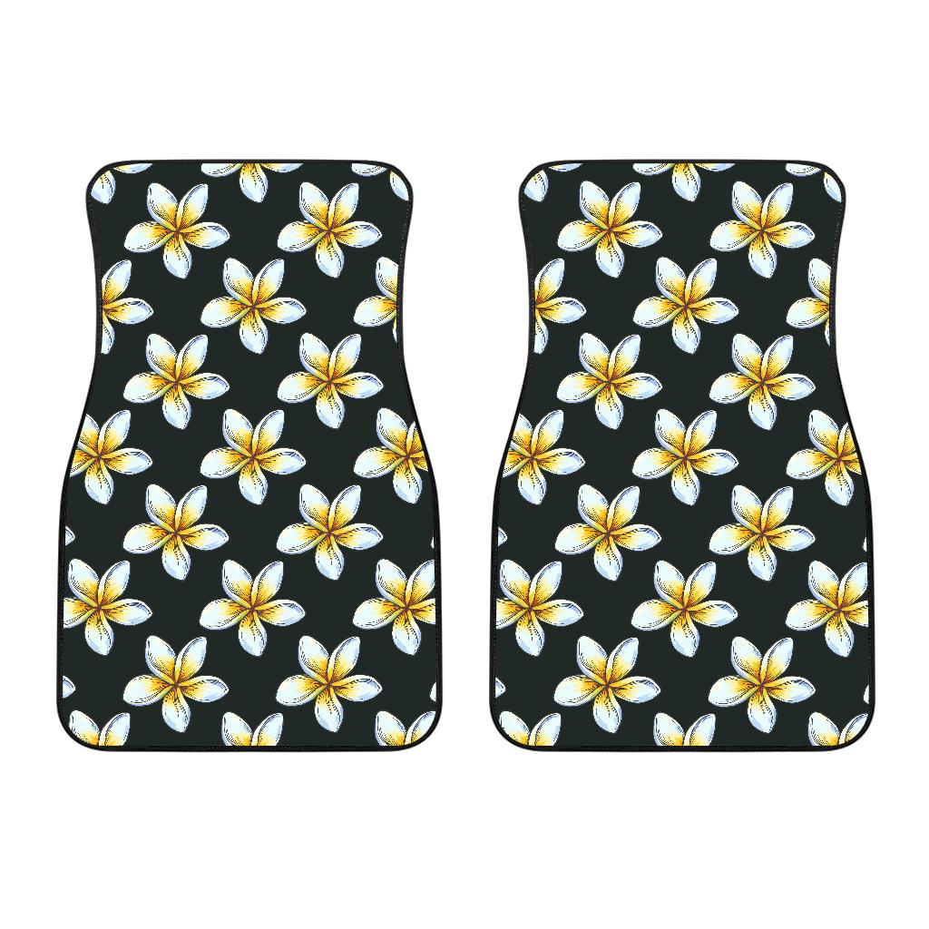 White Plumeria Pattern Print Design PM022 Car Floor Mats-JORJUNE.COM