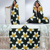 White Plumeria Pattern Print Design PM022 Hooded Blanket-JORJUNE.COM