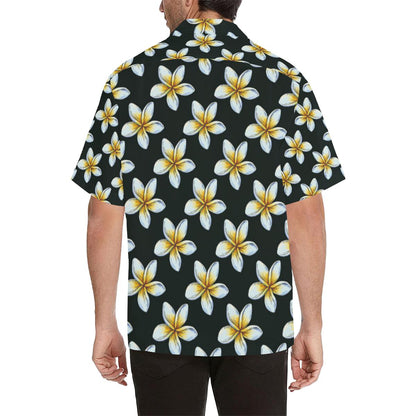 White Plumeria Pattern Print Design PM022 Men Hawaiian Shirt-JorJune