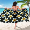 White Plumeria Pattern Print Design PM022 Sarong Pareo Wrap-JORJUNE.COM