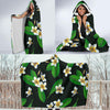 White Plumeria Pattern Print Design PM023 Hooded Blanket-JORJUNE.COM