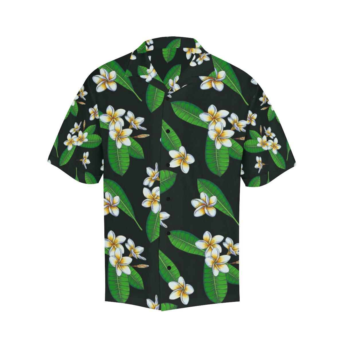 White Plumeria Pattern Print Design PM023 Men Hawaiian Shirt-JorJune