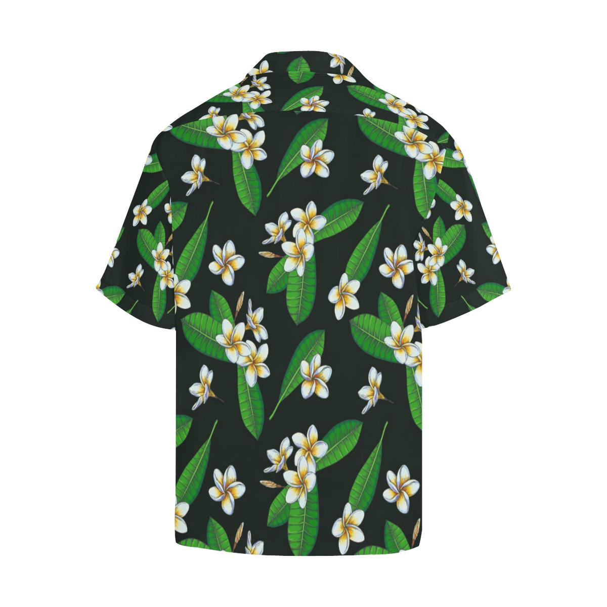 White Plumeria Pattern Print Design PM023 Men Hawaiian Shirt-JorJune