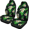 White Plumeria Pattern Print Design PM023 Universal Fit Car Seat Covers-JorJune