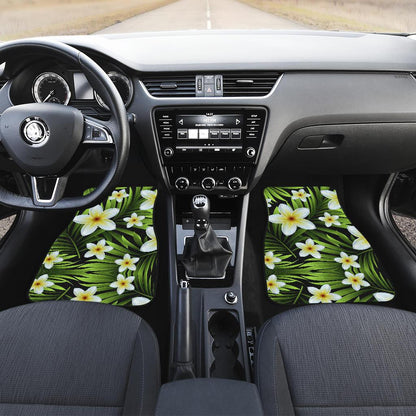 White Plumeria Pattern Print Design PM06 Car Floor Mats-JORJUNE.COM