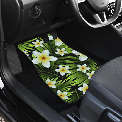 White Plumeria Pattern Print Design PM06 Car Floor Mats-JORJUNE.COM