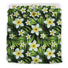 White Plumeria Pattern Print Design PM06 Duvet Cover Bedding Set-JORJUNE.COM