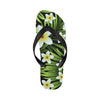 White Plumeria Pattern Print Design PM06 Flip Flops-JorJune