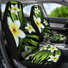 White Plumeria Pattern Print Design PM06 Universal Fit Car Seat Covers-JorJune