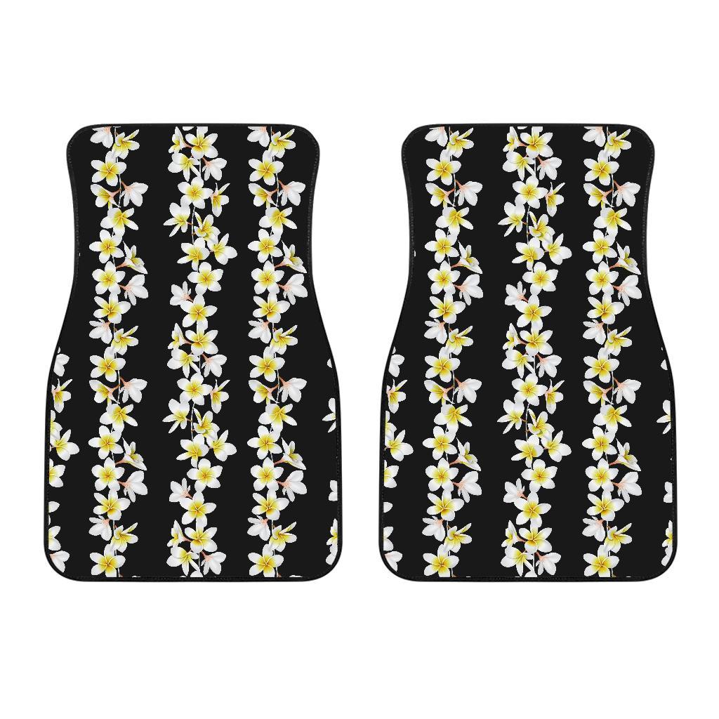 White Plumeria Pattern Print Design PM08 Car Floor Mats-JORJUNE.COM