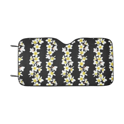 White Plumeria Pattern Print Design PM08 Car Sun Shade-JorJune