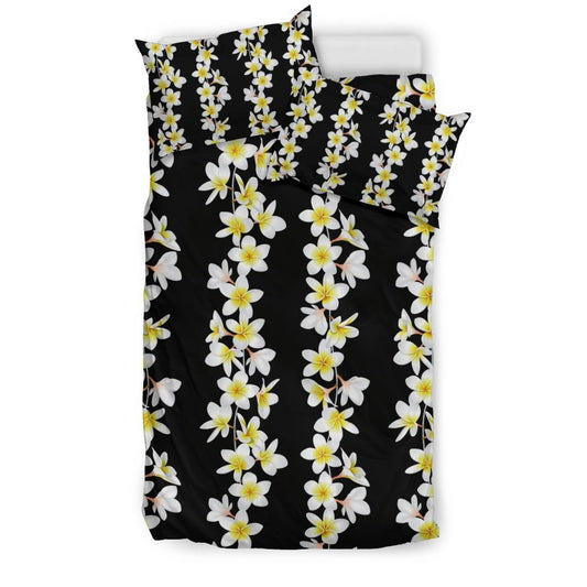 White Plumeria Pattern Print Design PM08 Duvet Cover Bedding Set-JORJUNE.COM